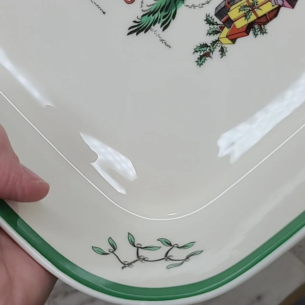 Spode Christmas Tree Classic Vintage Collectible Ceramic Square Buffet Dish